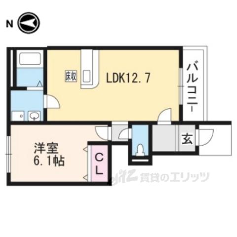 KIFER(1LDK/1階)の間取り写真
