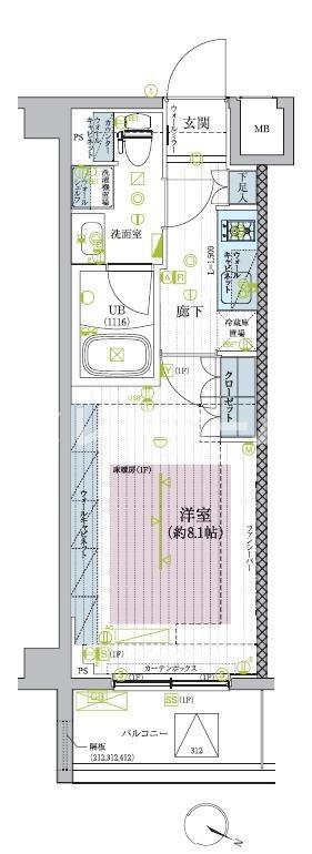 ブライズ蒲田イースト(1K/2階)の間取り写真
