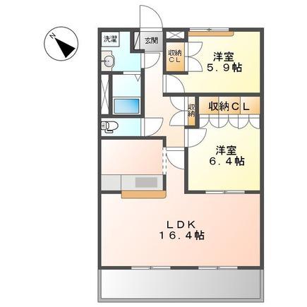 サンフラッシュ(2LDK/2階)の間取り写真
