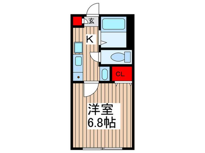 TY岩槻I(1K/2階)の間取り写真