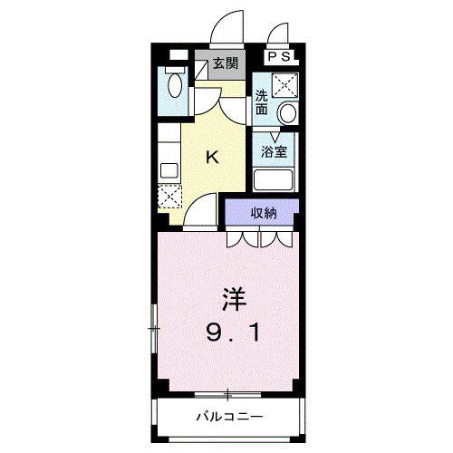 フィールド・IA(1K/2階)の間取り写真