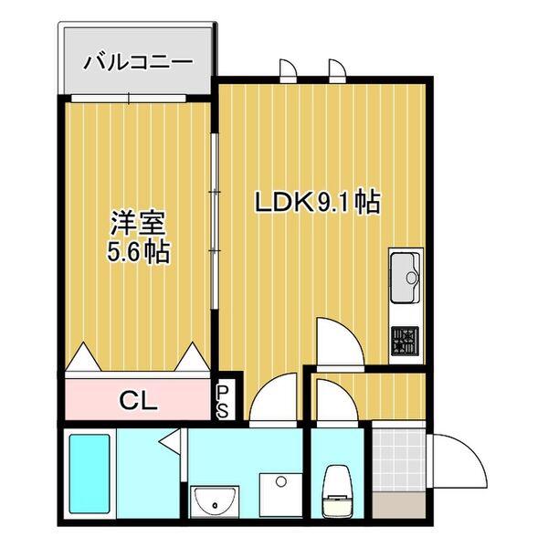 LE COCON(1LDK/2階)の間取り写真