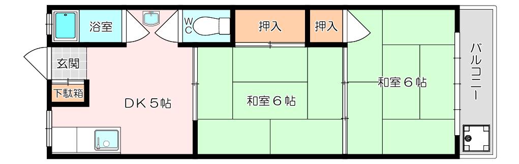 森本マンション(2DK/3階)の間取り写真