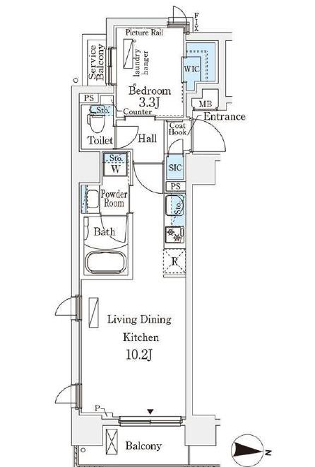 IPSE住吉 イプセ住吉(1LDK/8階)の間取り写真