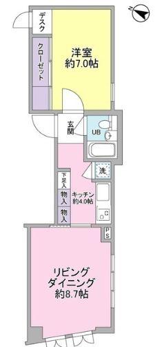 スカラすくも(1LDK/2階)の間取り写真