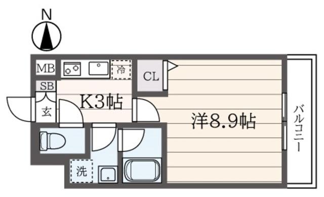 アルカディア東戸塚(1K/4階)の間取り写真