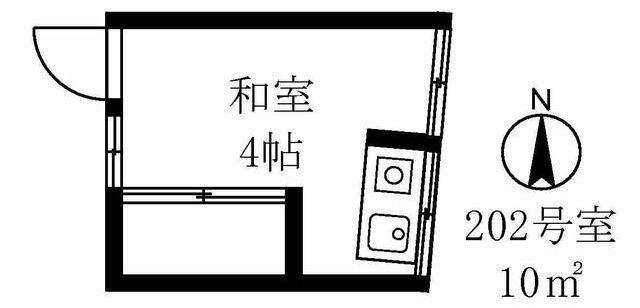 丸山アパート(ワンルーム/2階)の間取り写真