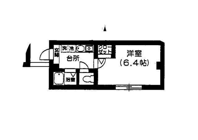 パークハイツ桃井(1K/4階)の間取り写真