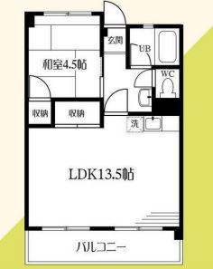 ネイヴィーフィールド井土ヶ谷(1LDK/4階)の間取り写真