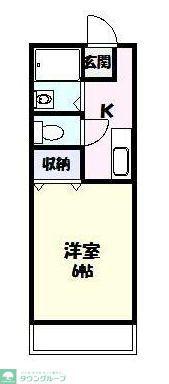 パインホームズ多摩川II(1K/2階)の間取り写真