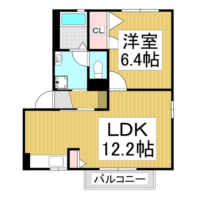 サンライズ伊那C(1LDK/1階)の間取り写真
