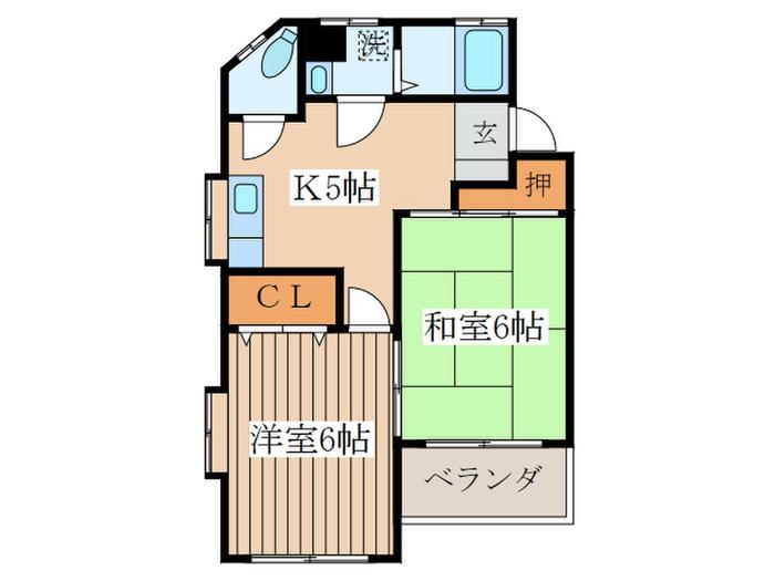 エメラルドフォ-(2K/2階)の間取り写真