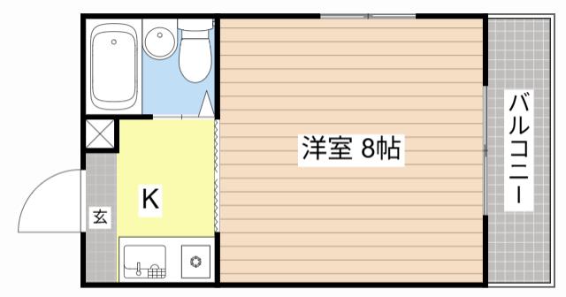 レーク山一(1K/2階)の間取り写真