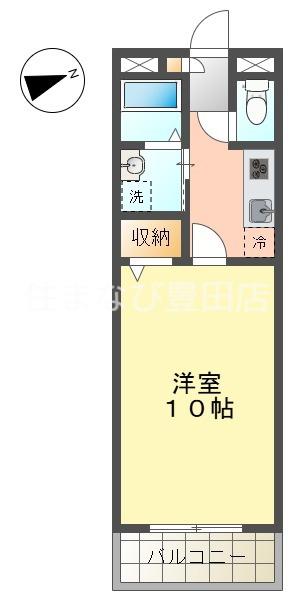 アンプルール フェール MSI(1K/2階)の間取り写真