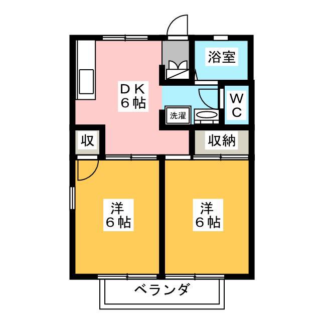 アネックス峯尾(2DK/2階)の間取り写真