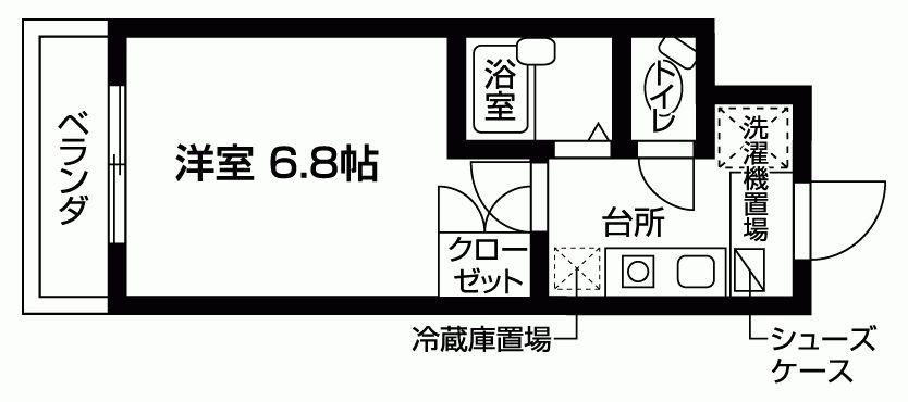 ジェイズ鷹番(1K/3階)の間取り写真