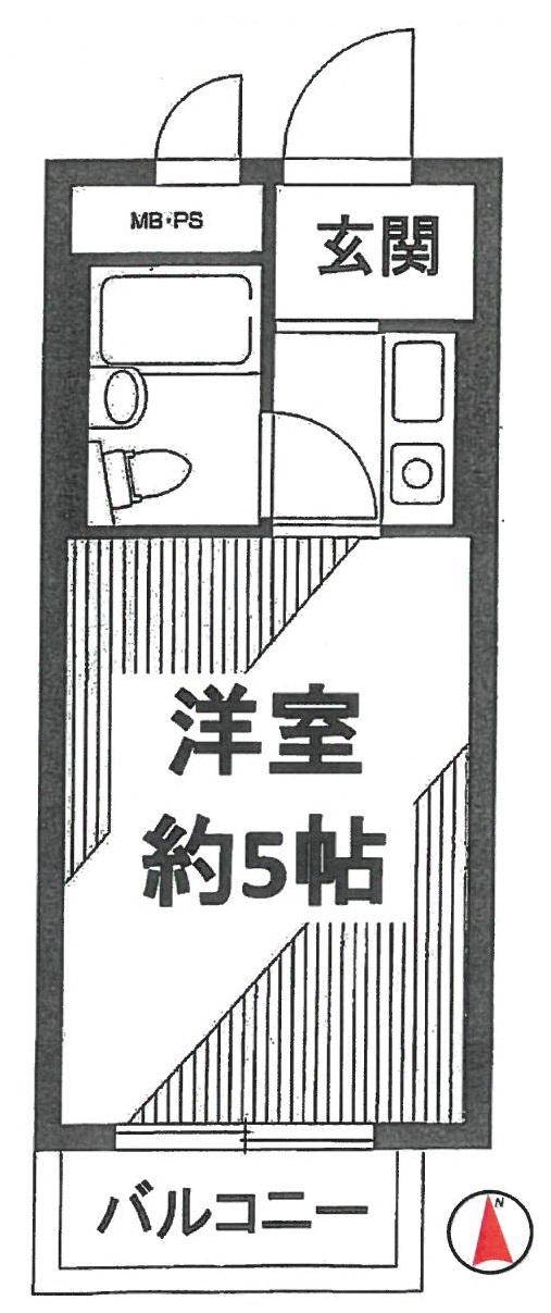 パールシティ中野(ワンルーム/4階)の間取り写真