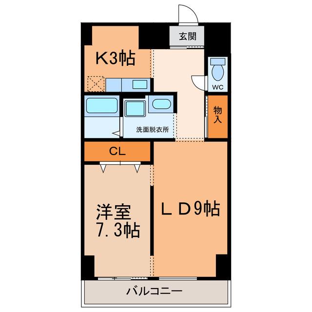 LIBERAL(1LDK/6階)の間取り写真