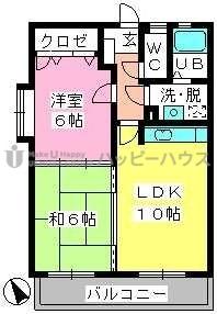 クレールマノワール(2LDK/3階)の間取り写真