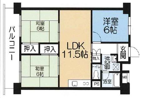 シャトー西梅田(3LDK/8階)の間取り写真
