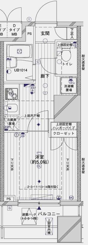 メインステージ両国(1K/4階)の間取り写真