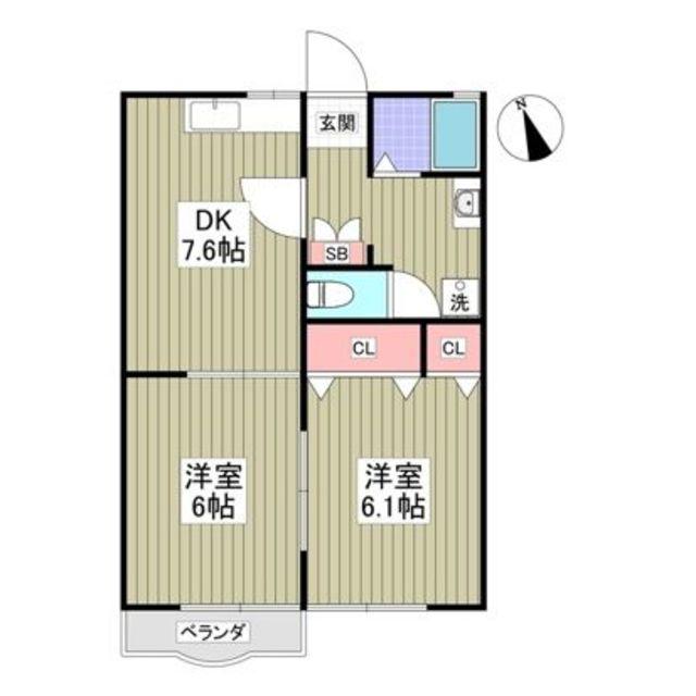 ビ-ミング(2DK/2階)の間取り写真
