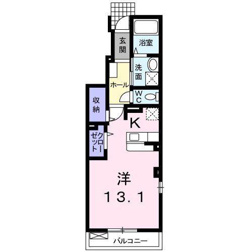 フルール セゾン II(1K/1階)の間取り写真