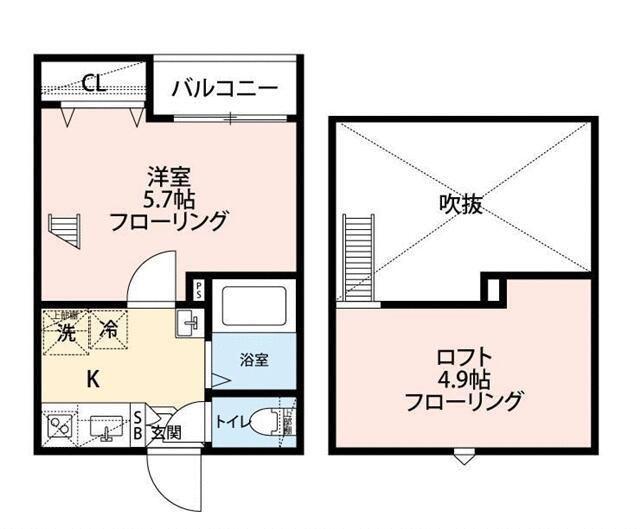 グランクオール梅屋敷(1K/3階)の間取り写真