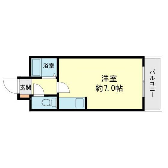 プレアール紫(ワンルーム/3階)の間取り写真