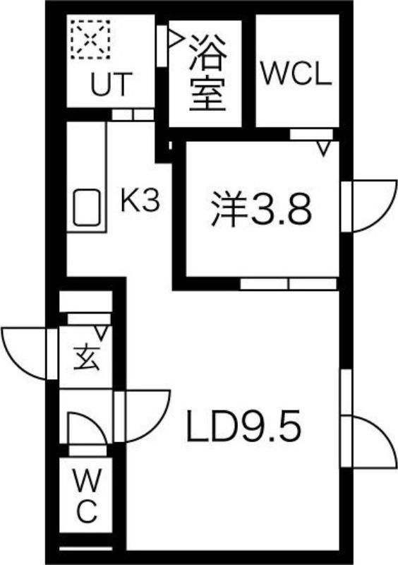 MIES(1LDK/4階)の間取り写真