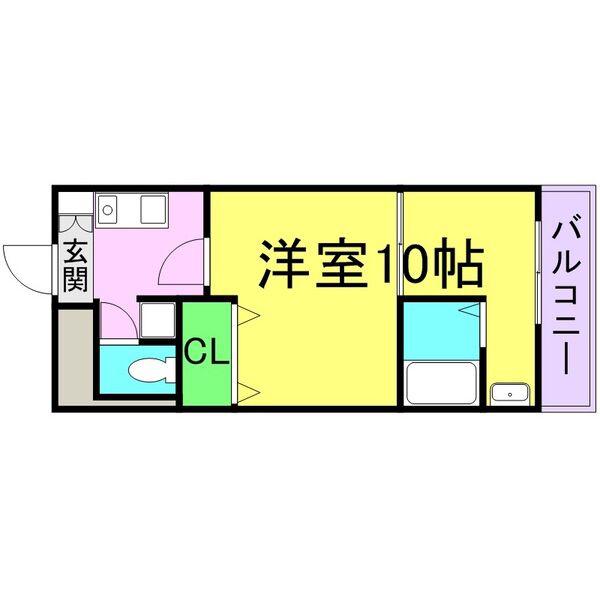 ヒルズR&A(1K/6階)の間取り写真