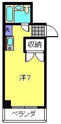 藤テラス(ワンルーム/3階)の間取り写真