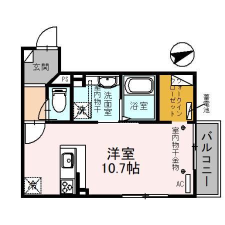 FFF.R3(ワンルーム/2階)の間取り写真