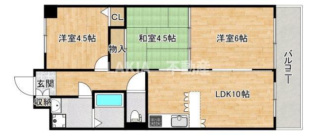ツインコートM(3LDK/6階)の間取り写真