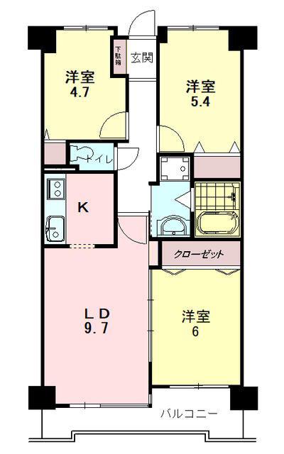 プライム長沢(3LDK/3階)の間取り写真
