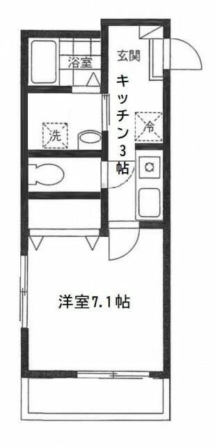 テラスド代々木(1K/2階)の間取り写真