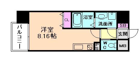 GRAND CINQ 02(ワンルーム/4階)の間取り写真