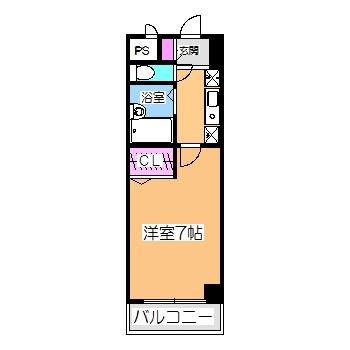 ビオス白鷺(1K/2階)の間取り写真