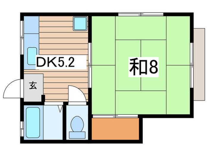 ハイツ石川(1DK/1階)の間取り写真
