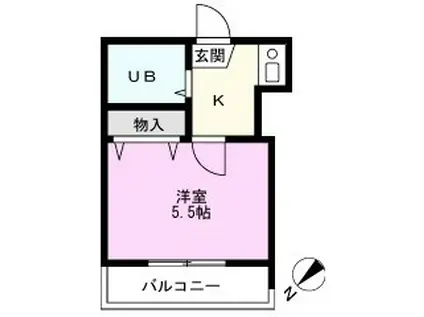 GRAND SOLEIL新田(1K/2階)の間取り写真