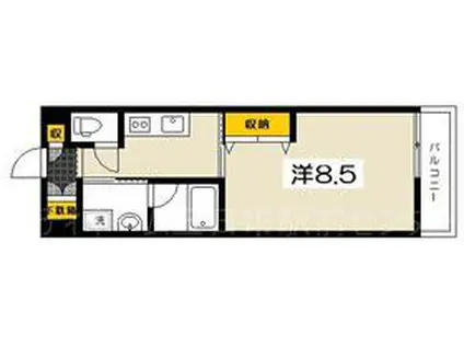 JR山陽本線 五日市駅 徒歩10分 8階建 築7年(1K/7階)の間取り写真