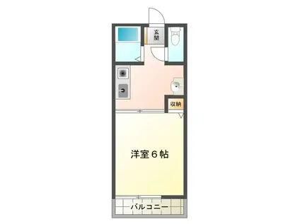 ルミエール五色山(1K/1階)の間取り写真