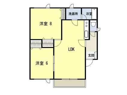 WISTERIA A(2LDK/2階)の間取り写真