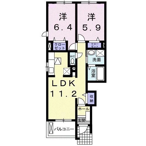 ドルチェ・M(2LDK/1階)の間取り写真