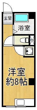 甲武ビル(ワンルーム/2階)の間取り写真