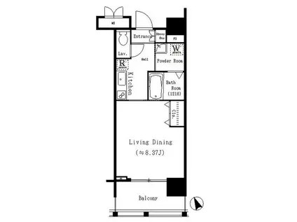 ルーエ本山(1K/10階)の間取り写真