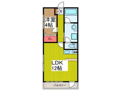 シュロスさいたま新都心(1LDK/8階)の間取り写真