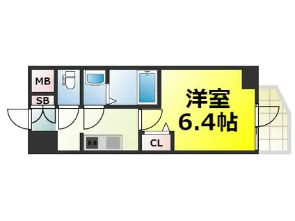 アドバンス大阪カーサ(1K/3階)の間取り写真