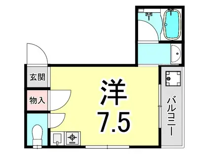 MSCOURT西宮仁川町(ワンルーム/2階)の間取り写真