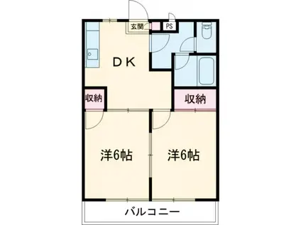 レジデンス本宮(2DK/2階)の間取り写真
